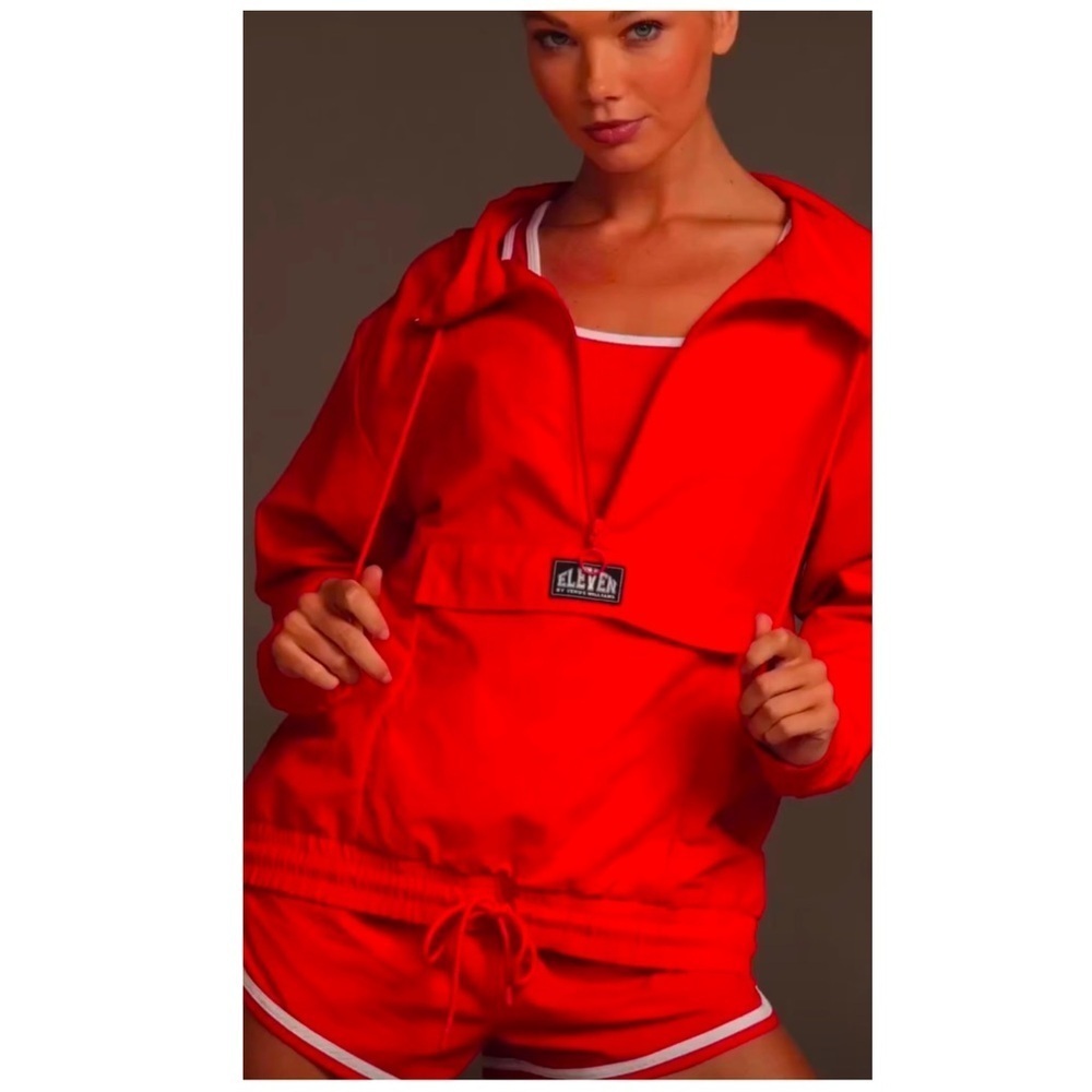 EleVen by Venus Williams | Retro Daze Half Zip Pullover Jacket Apple Red | S